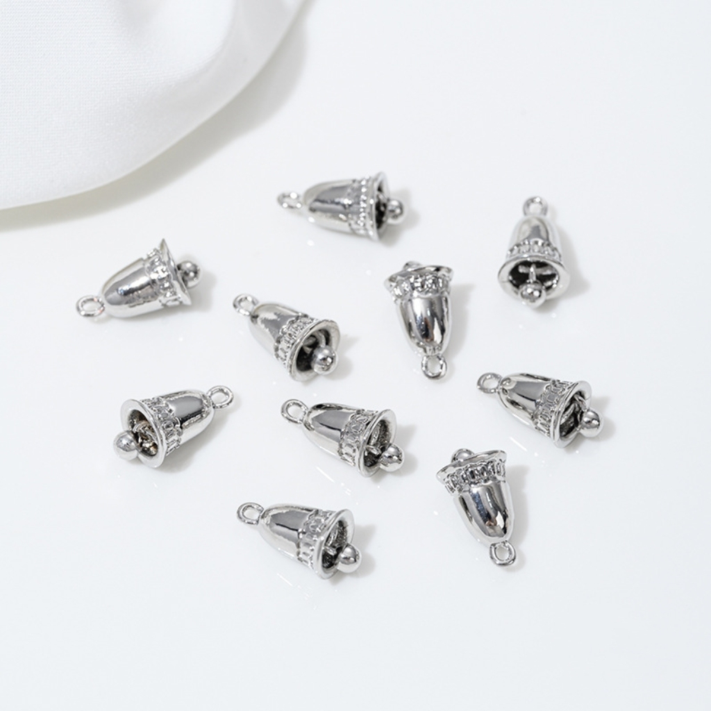 Gold Plated Little Cute Bell Pendant Jewelry Charms for DIY