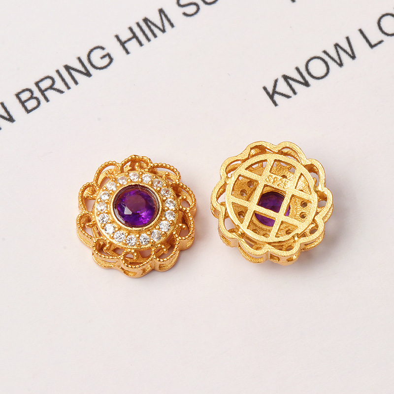  925 Silver Crustification Amethyst Accessory