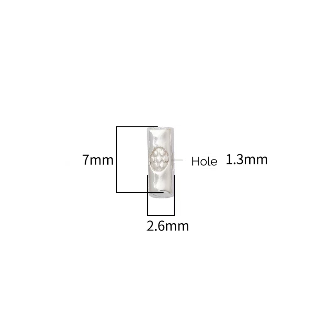 925 Sterling Silver Oar Shaped Spacer Bead for Jewelry DIY