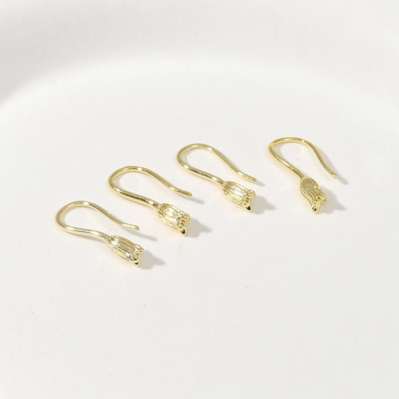 18.5*8mm Tulip Earrings Hooks with Hanging Ring for Earrings Making 1 Pair