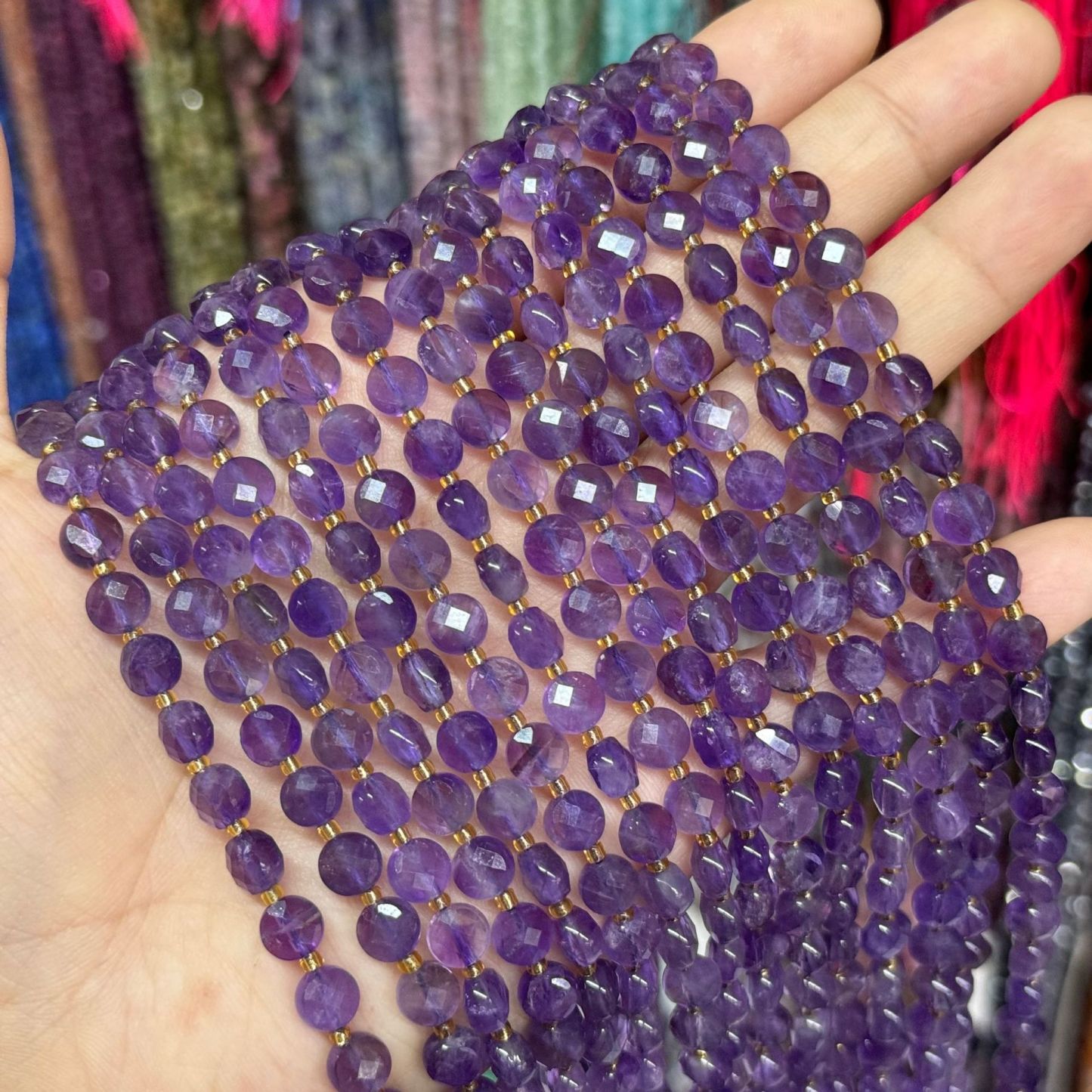 6.5*4mm Faced Pie Shaped Gemstone Beads Strand