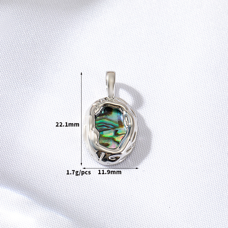 Abalone Shell Inlaid Gold Plated Pendant Jewelry Charm