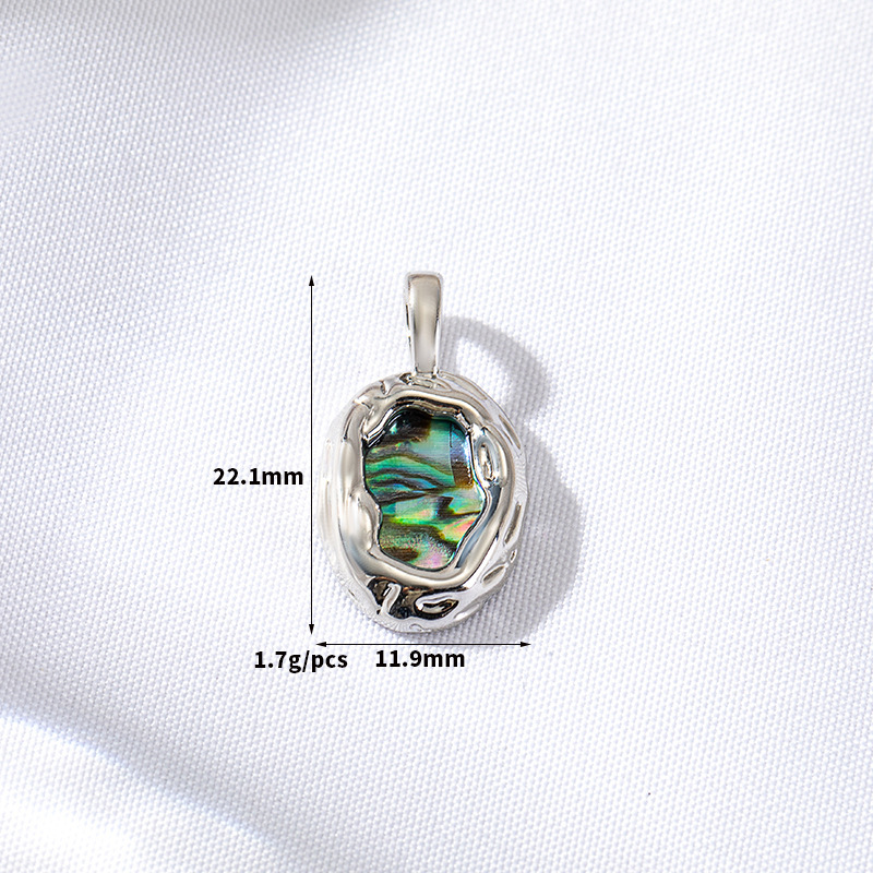 Abalone Shell Inlaid Gold Plated Pendant Jewelry Charm