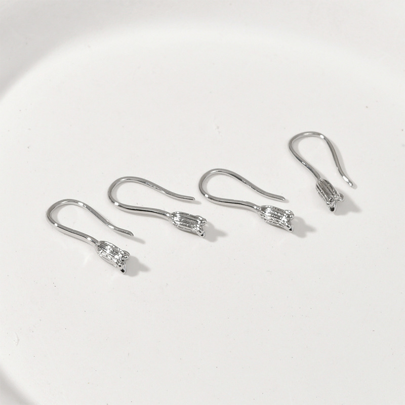 18.5*8mm Tulip Earrings Hooks with Hanging Ring for Earrings Making 1 Pair
