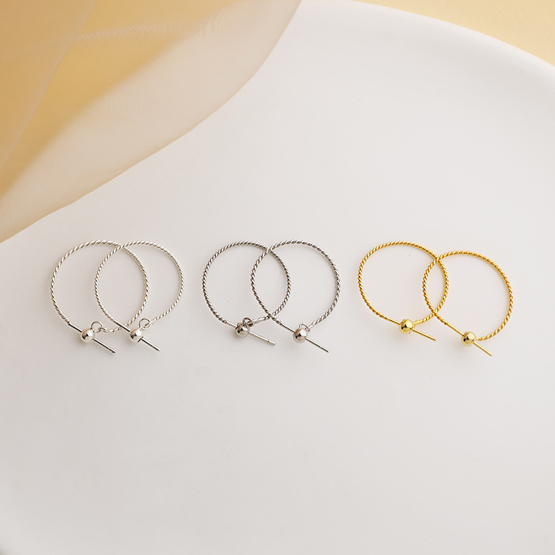 925 Sterling Silver Adjustable Twist Loop Earrings Accessory