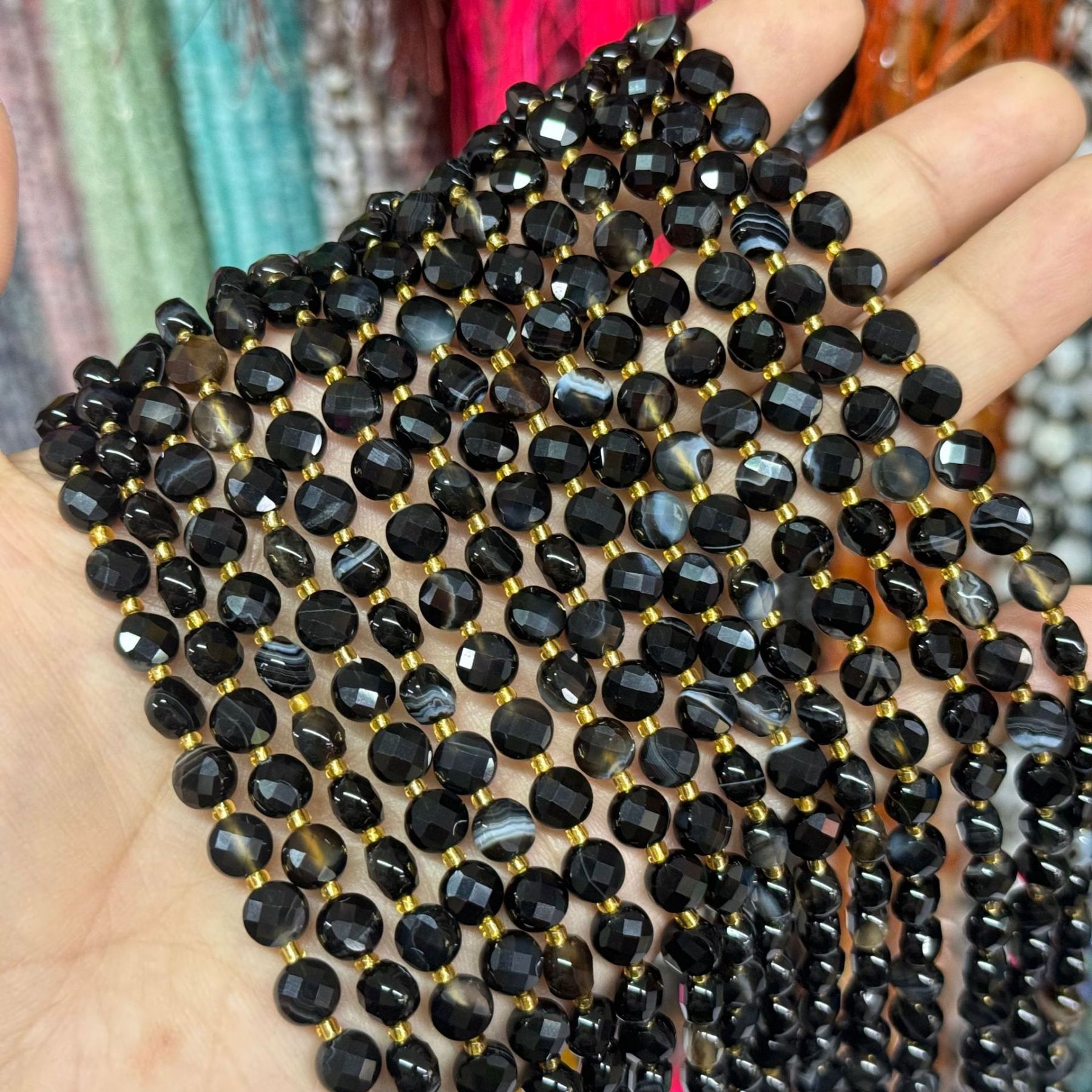6.5*4mm Faced Pie Shaped Gemstone Beads Strand