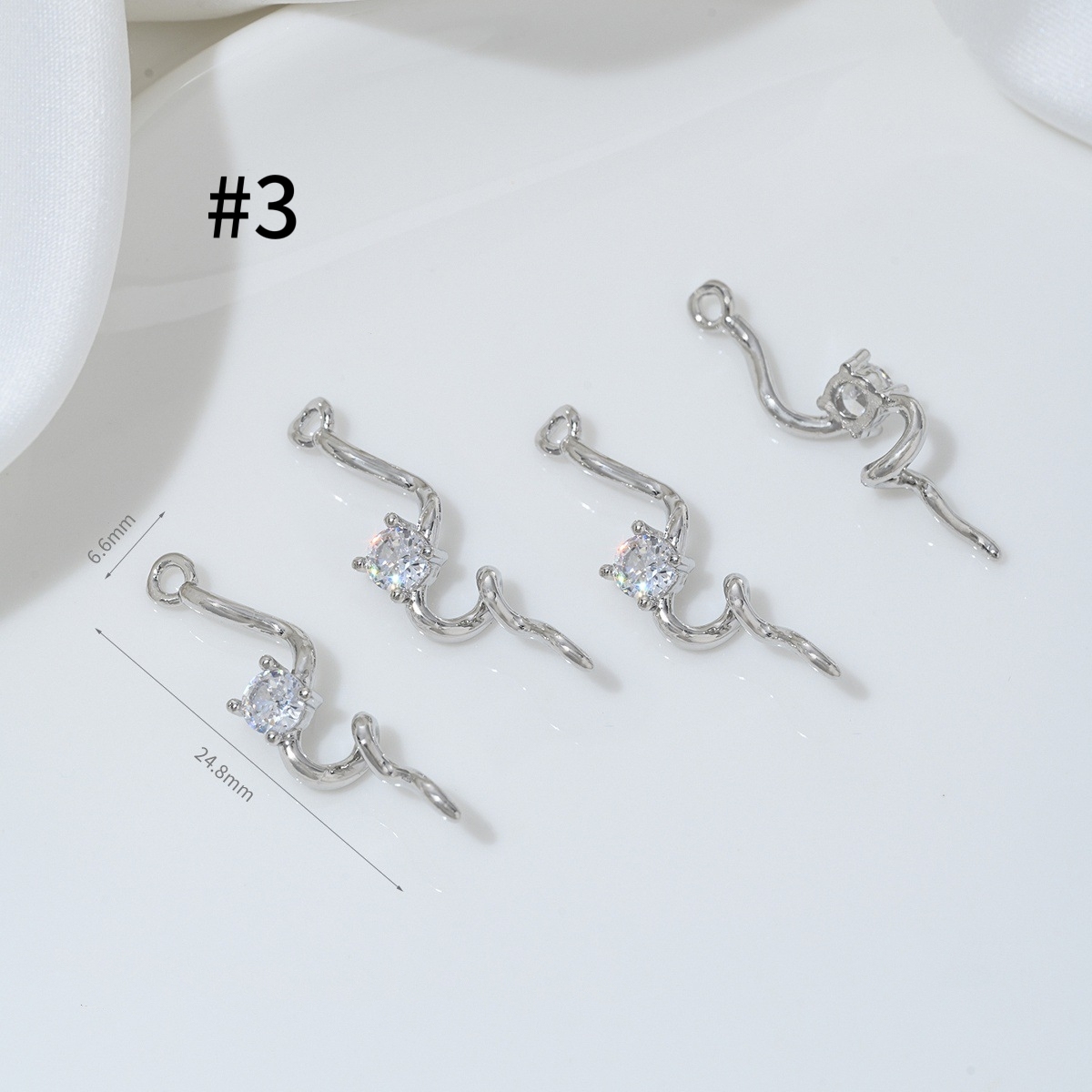 Cubic Zirconia Inlaid Gold Plated Spirit Snake Theme Pendant Jewelry Charm