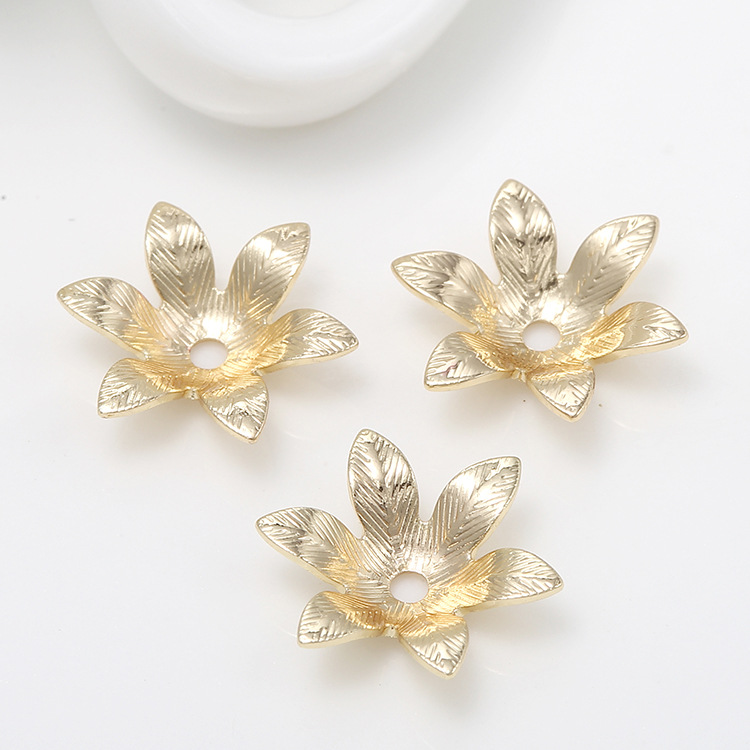 Gold Plated Flower Shaped Bead Cap Spacer Accessory 10pcs
