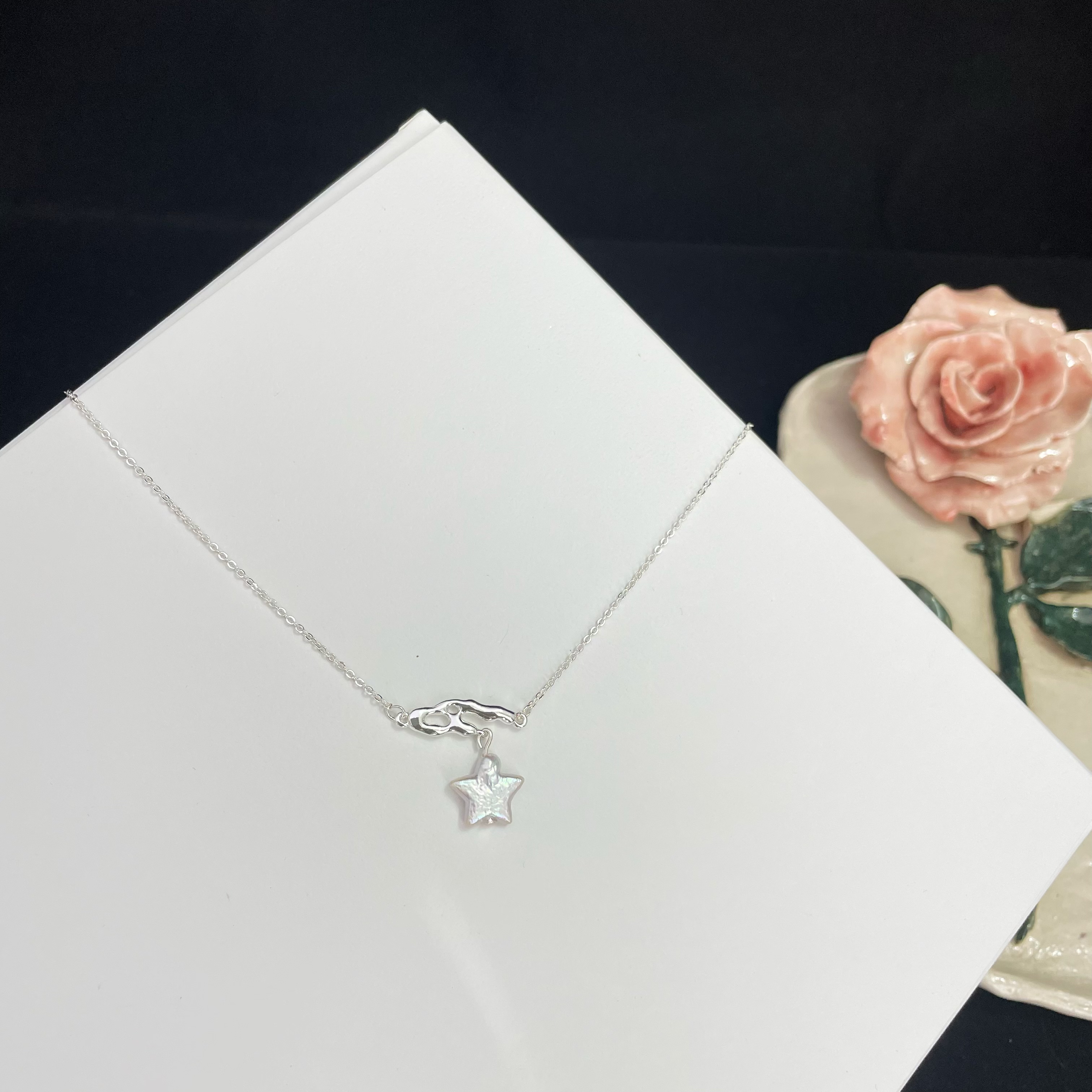 Magic Baroque Star Hanging on Branch Necklace