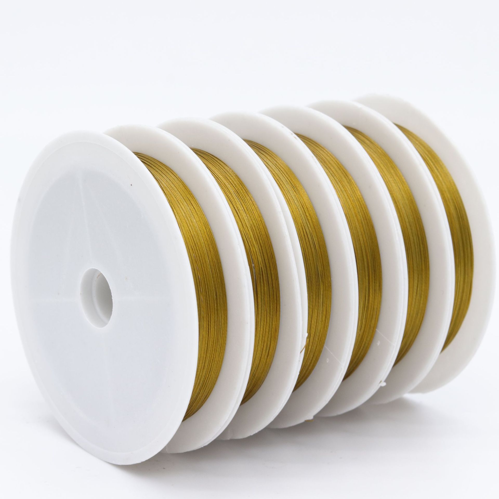 Gold Plated Steel Beading Thread 0.25mm 25m
