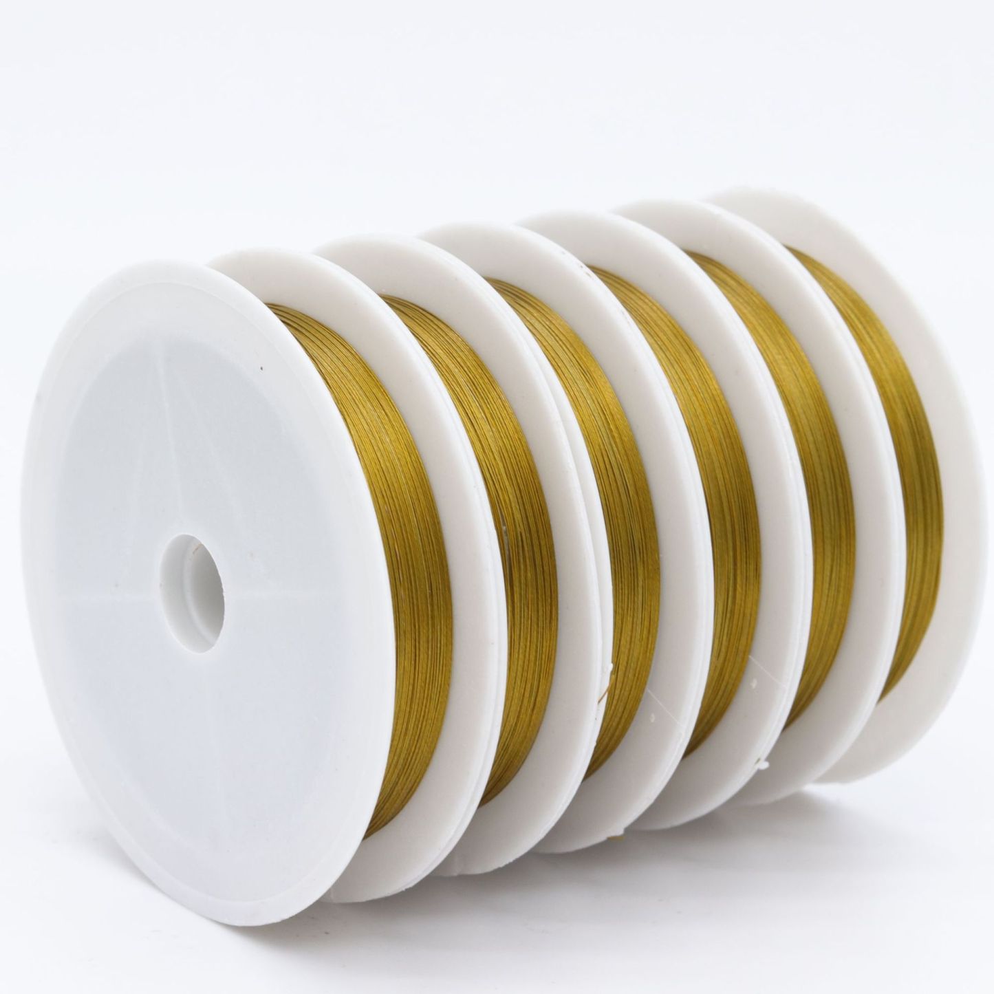 Gold Plated Steel Beading Thread 0.25mm 25m