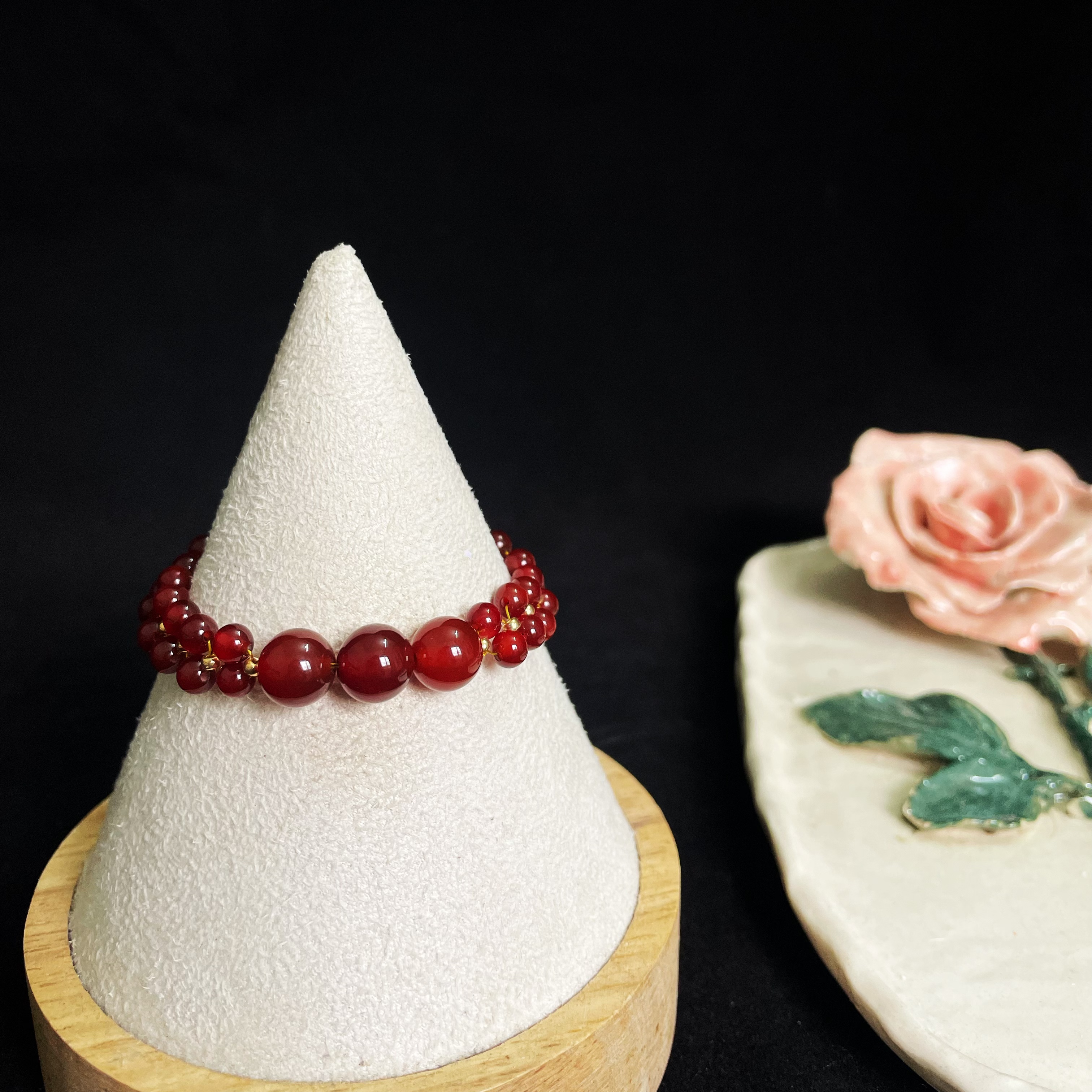 Red Agate Woven Dual-Line Bracelet