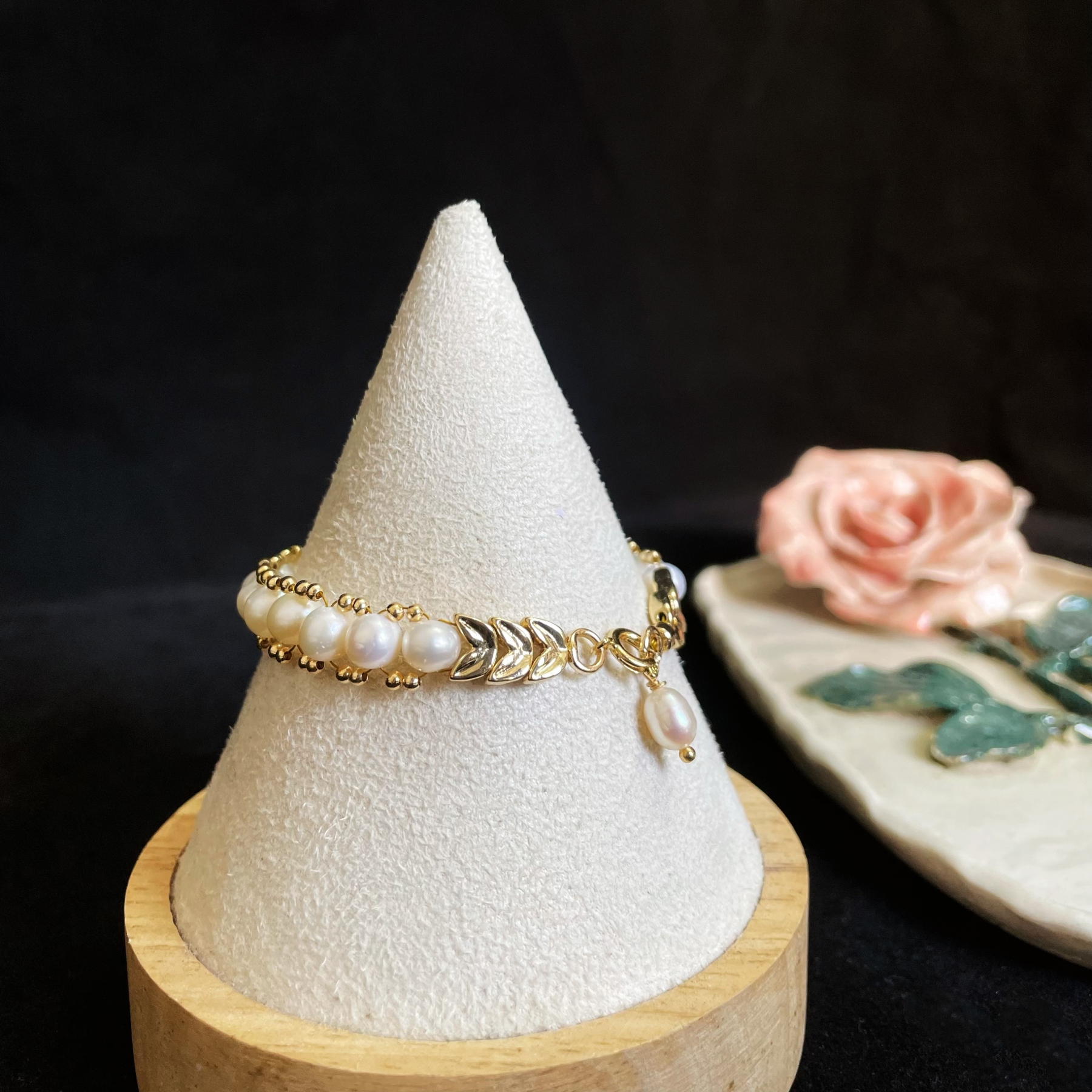 Ears of Wheat Woven Pearl Bracelet