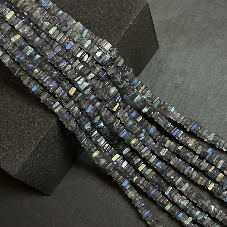 Gemstone Irregular Flat Sheet spacer beads strand 4*4*2mm