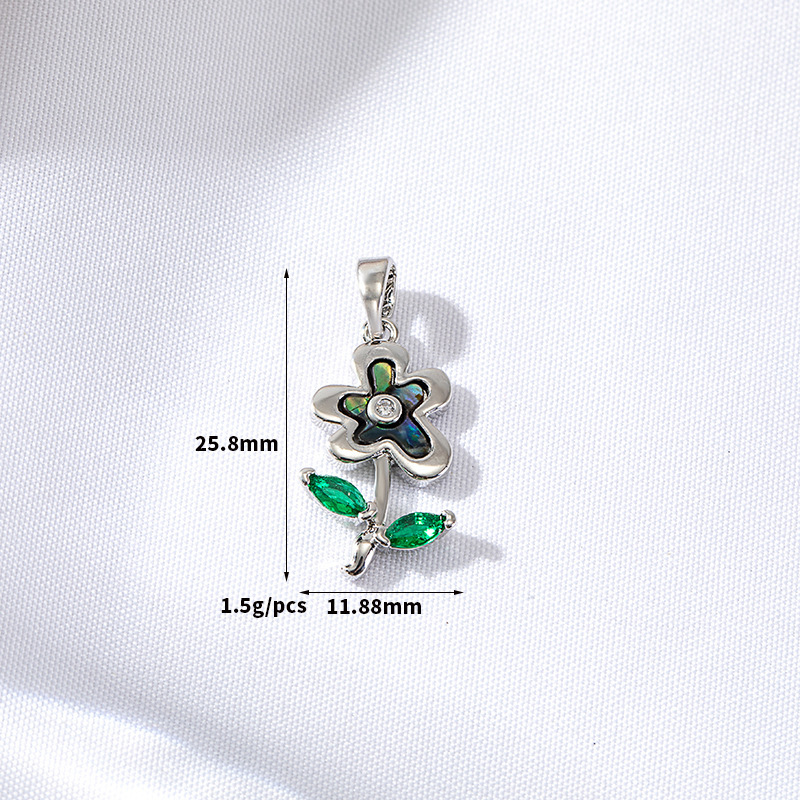 Abalone Shell Inlaid Gold Plated Pendant Jewelry Charm