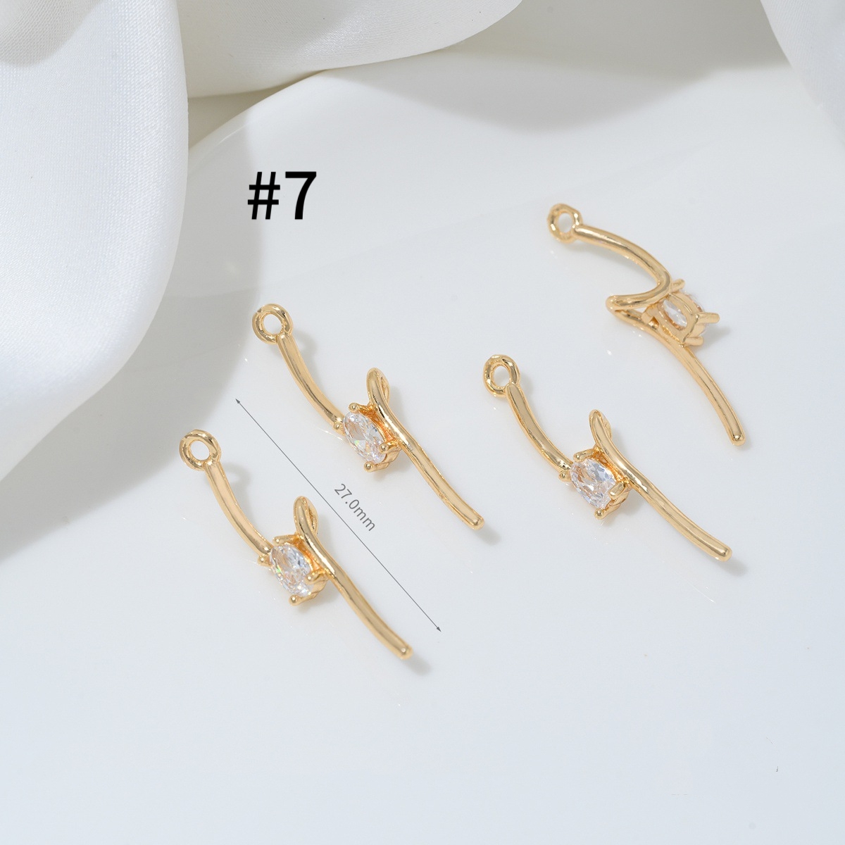 Cubic Zirconia Inlaid Gold Plated Spirit Snake Theme Pendant Jewelry Charm