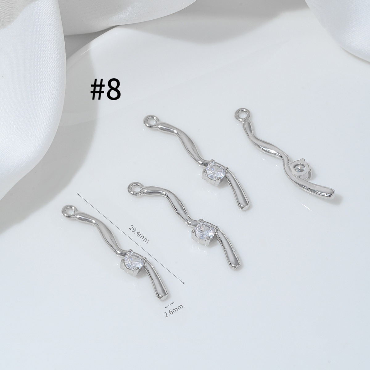 Cubic Zirconia Inlaid Gold Plated Spirit Snake Theme Pendant Jewelry Charm