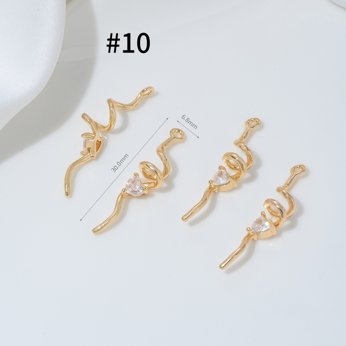 Cubic Zirconia Inlaid Gold Plated Spirit Snake Theme Pendant Jewelry Charm