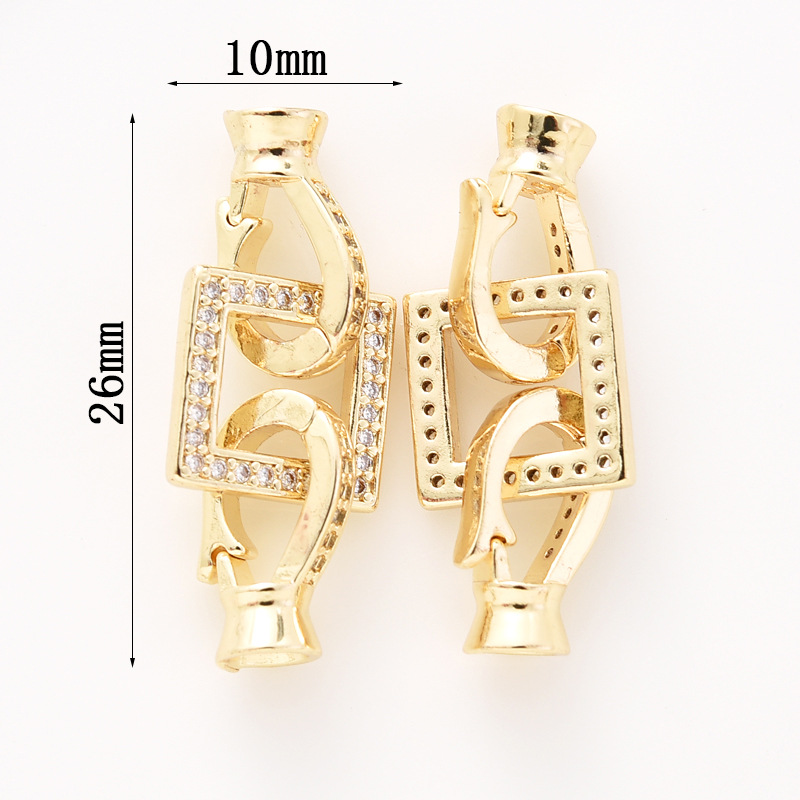 Gorgeous Colored Zircon Inlaid Buckle for Beading Jewelry