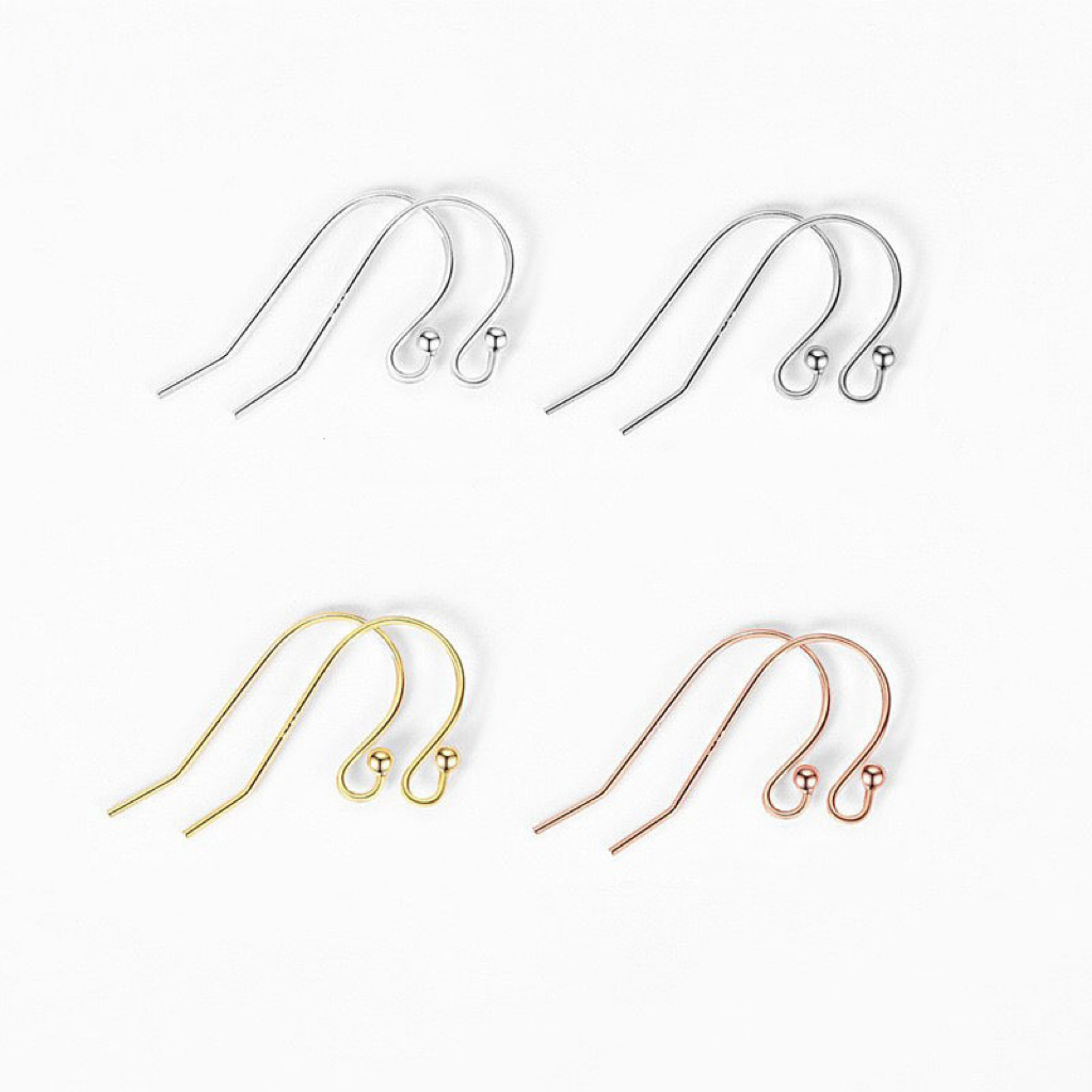Hypoallergenic 925 Sterling Silver Earrings Hooks 1 Pair