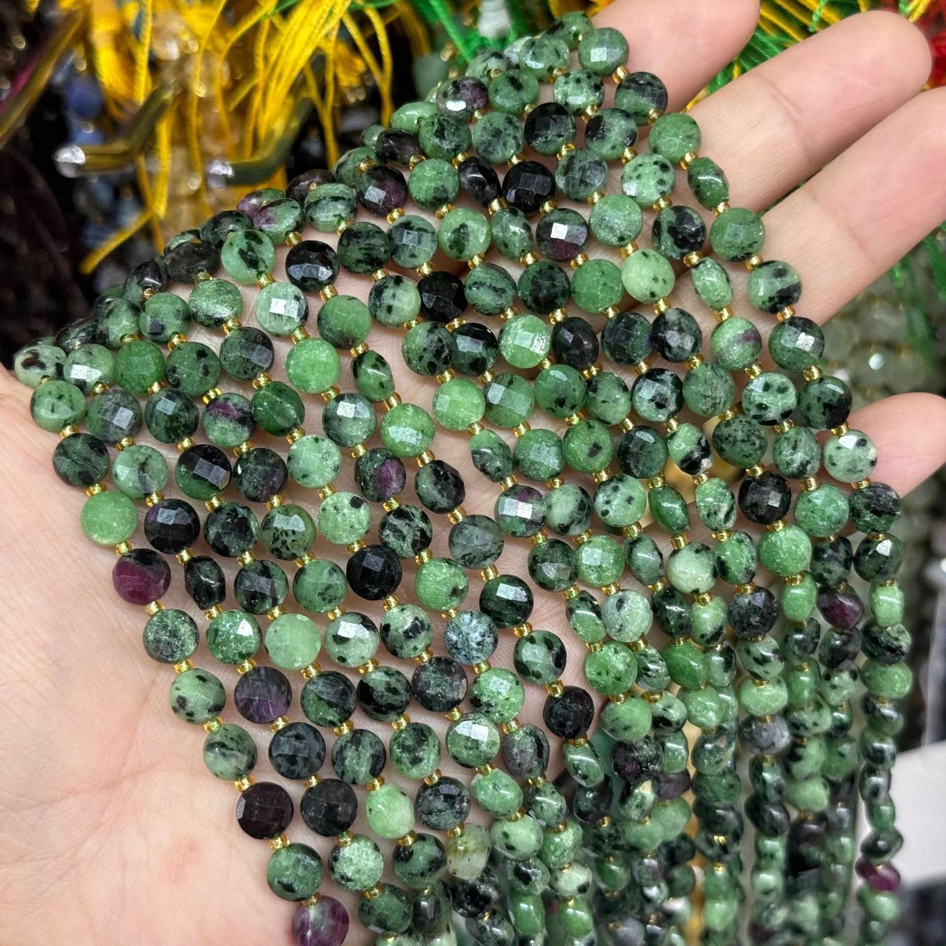 6.5*4mm Faced Pie Shaped Gemstone Beads Strand