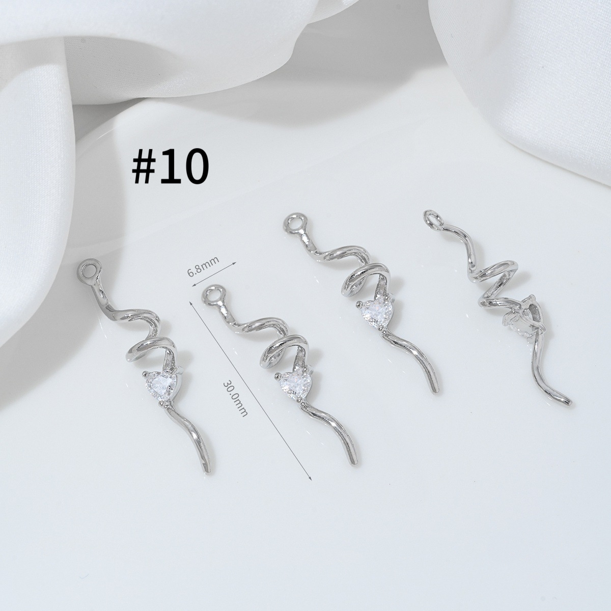 Cubic Zirconia Inlaid Gold Plated Spirit Snake Theme Pendant Jewelry Charm