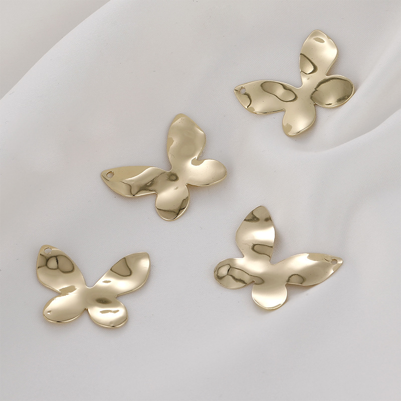 20*15mm 14k Gold Plated Brass Exquisite Butterfly Charm Pendant