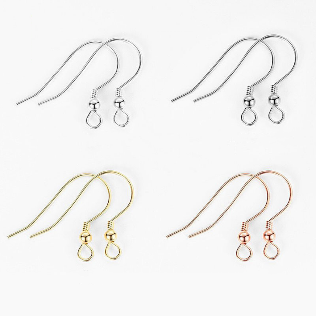 Hypoallergenic 925 Sterling Silver Earrings Hooks 1 Pair