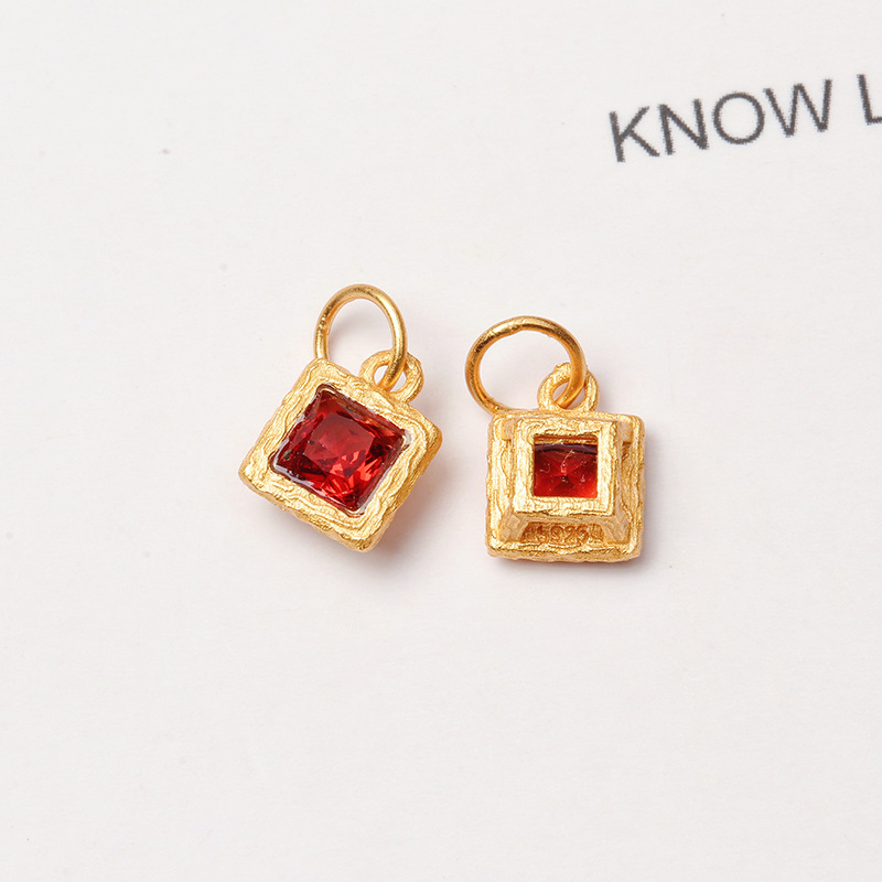 925 Silver Crustification Garnet Accessory