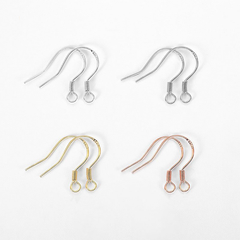 Hypoallergenic 925 Sterling Silver Earrings Hooks 1 Pair