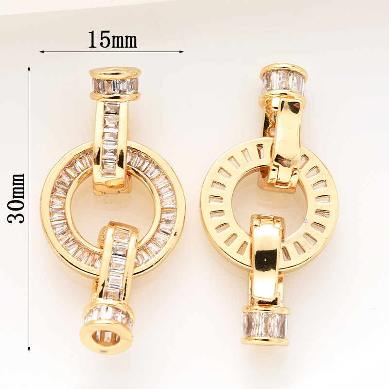 Gorgeous Colored Zircon Inlaid Buckle for Beading Jewelry