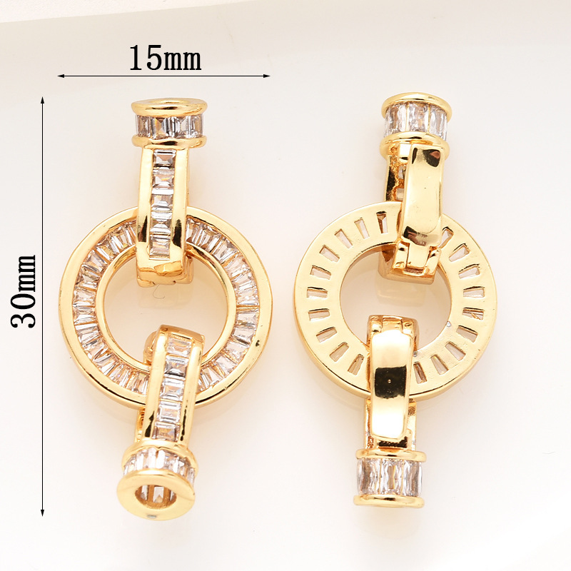 Gorgeous Colored Zircon Inlaid Buckle for Beading Jewelry