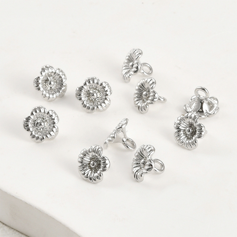 14k Gold Plated Flower Charm Jewelry Pendant Rose Charm