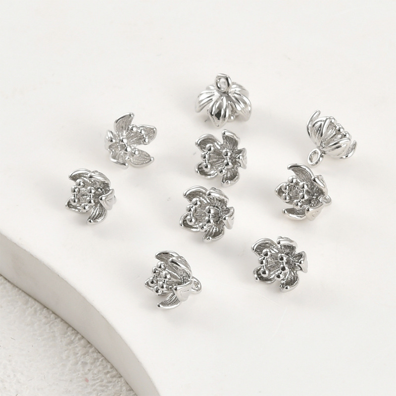 14k Gold Plated Flower Charm Jewelry Pendant Rose Charm