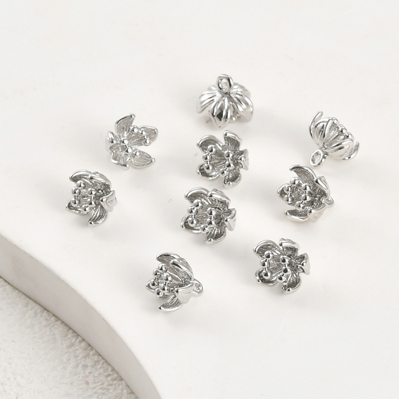 14k Gold Plated Flower Charm Jewelry Pendant Rose Charm