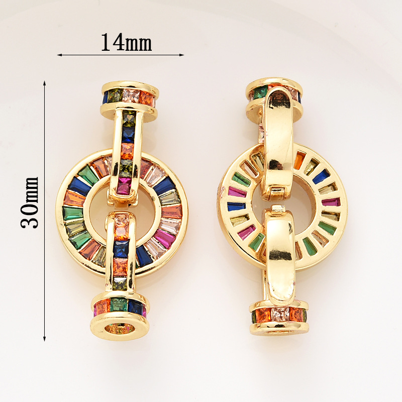 Gorgeous Colored Zircon Inlaid Buckle for Beading Jewelry