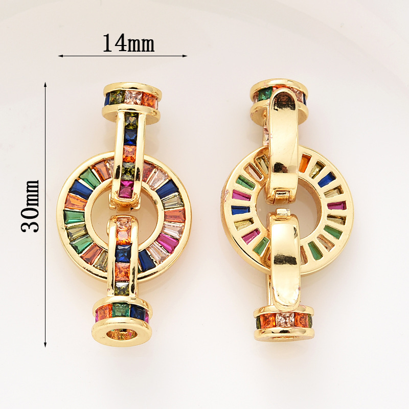 Gorgeous Colored Zircon Inlaid Buckle for Beading Jewelry
