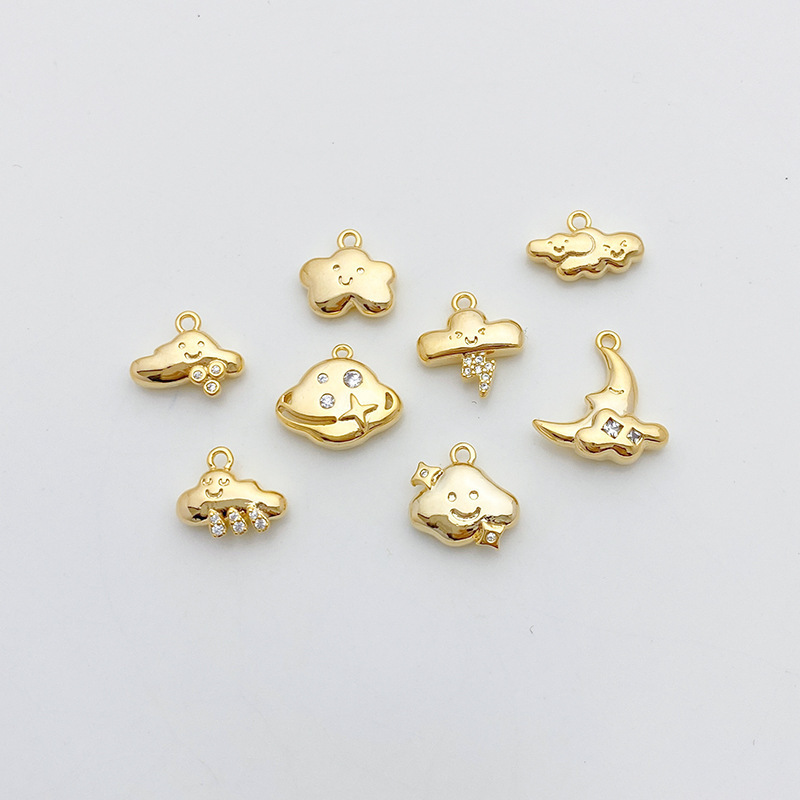 Cute Gold Plated Weather Theme Clouds Charms Jewelry Pendant for DIY Multiple Style