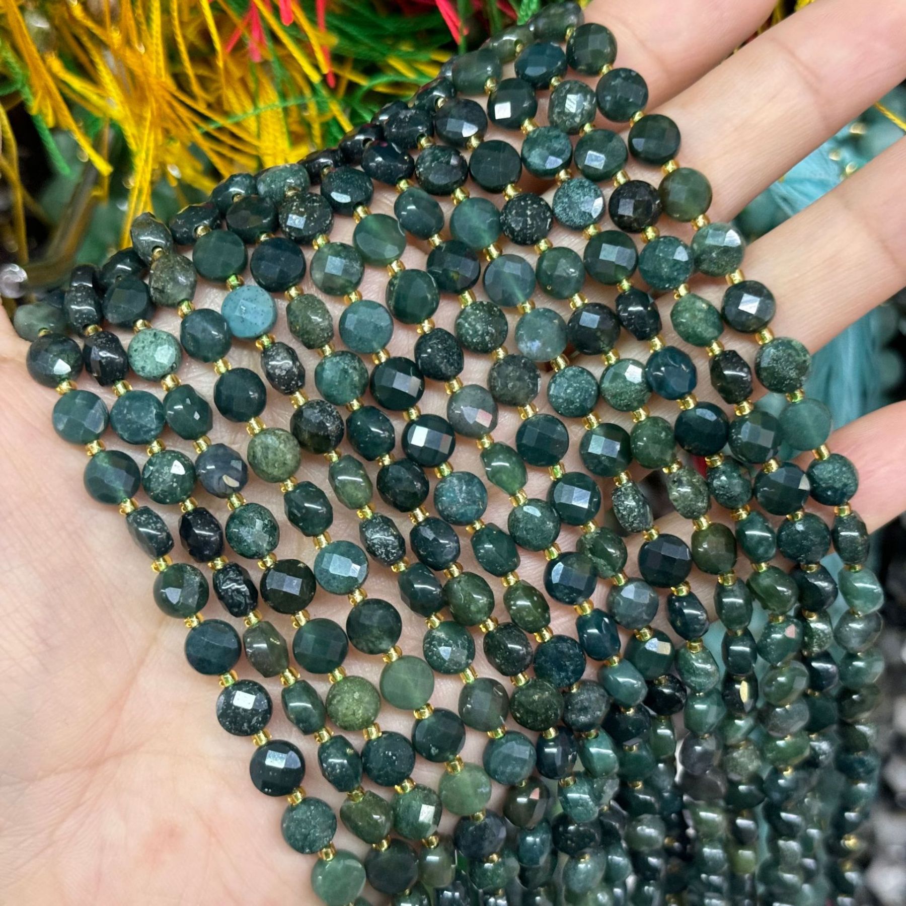 6.5*4mm Faced Pie Shaped Gemstone Beads Strand