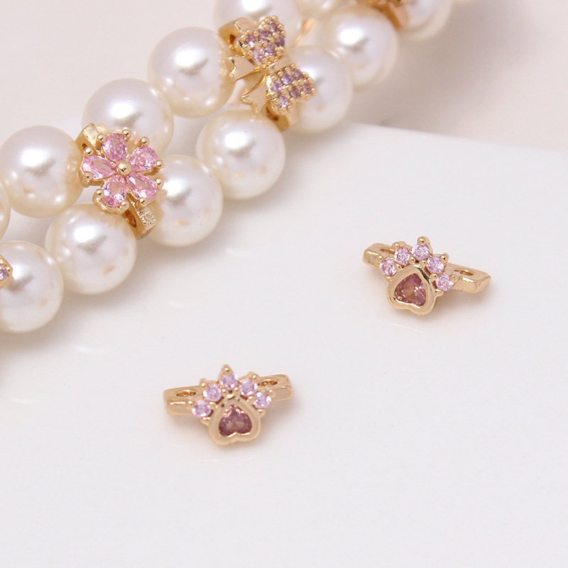 Color Zircon Inlaid Double Rows Pacer Bead Accessory for Jewelry Makin