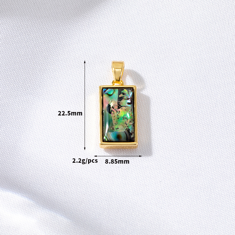 Abalone Shell Inlaid Gold Plated Pendant Jewelry Charm