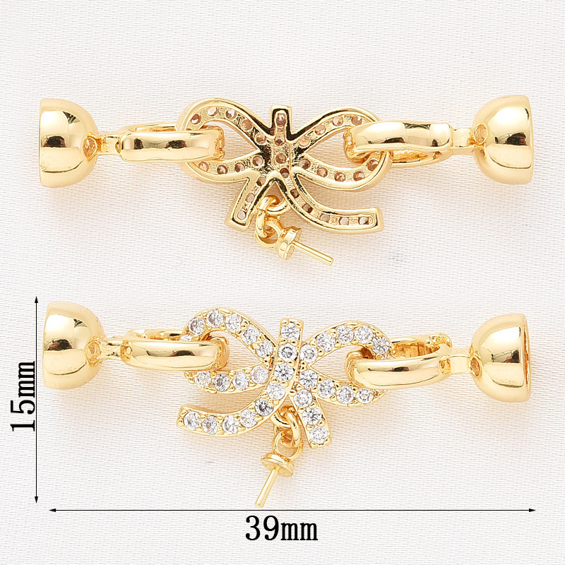 Gorgeous Colored Zircon Inlaid Buckle for Beading Jewelry