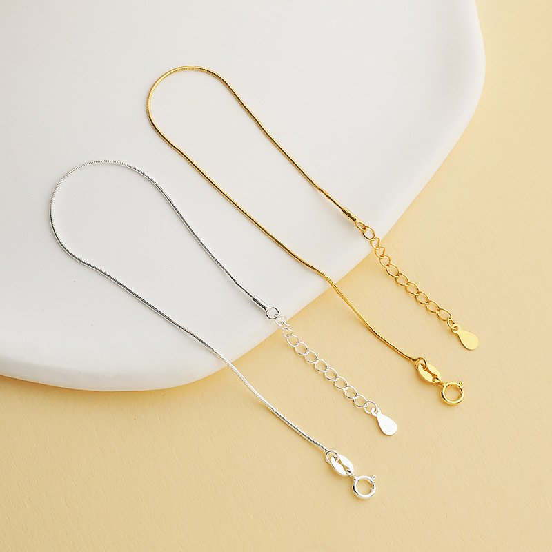 Detachable 925 Sterling Silver Snake Chain Bracelet Accessory