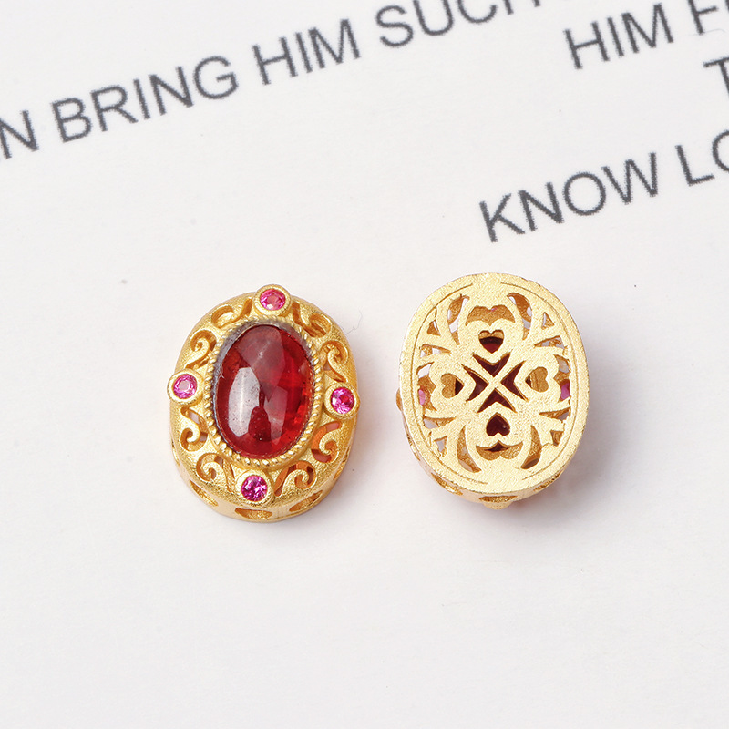 925 Silver Crustification Garnet Accessory