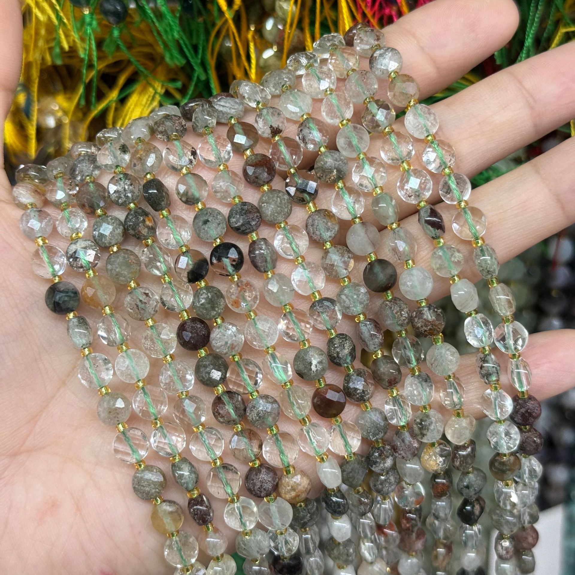 6.5*4mm Faced Pie Shaped Gemstone Beads Strand