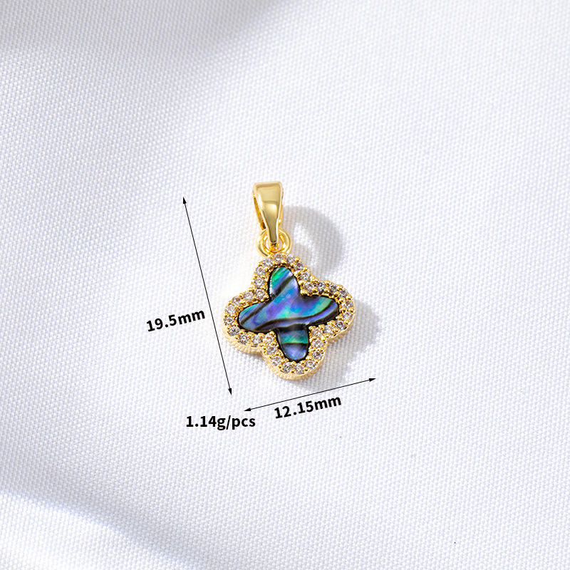 Abalone Shell Inlaid Gold Plated Pendant Jewelry Charm