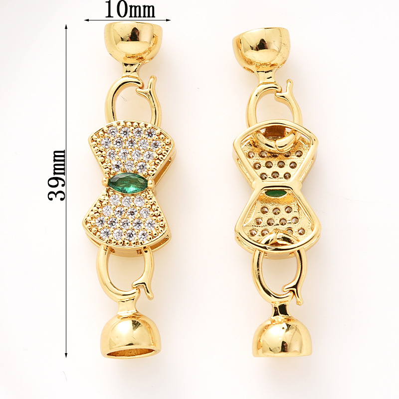 Gorgeous Colored Zircon Inlaid Buckle for Beading Jewelry