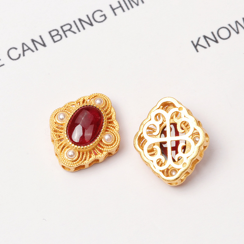 925 Silver Crustification Garnet Accessory