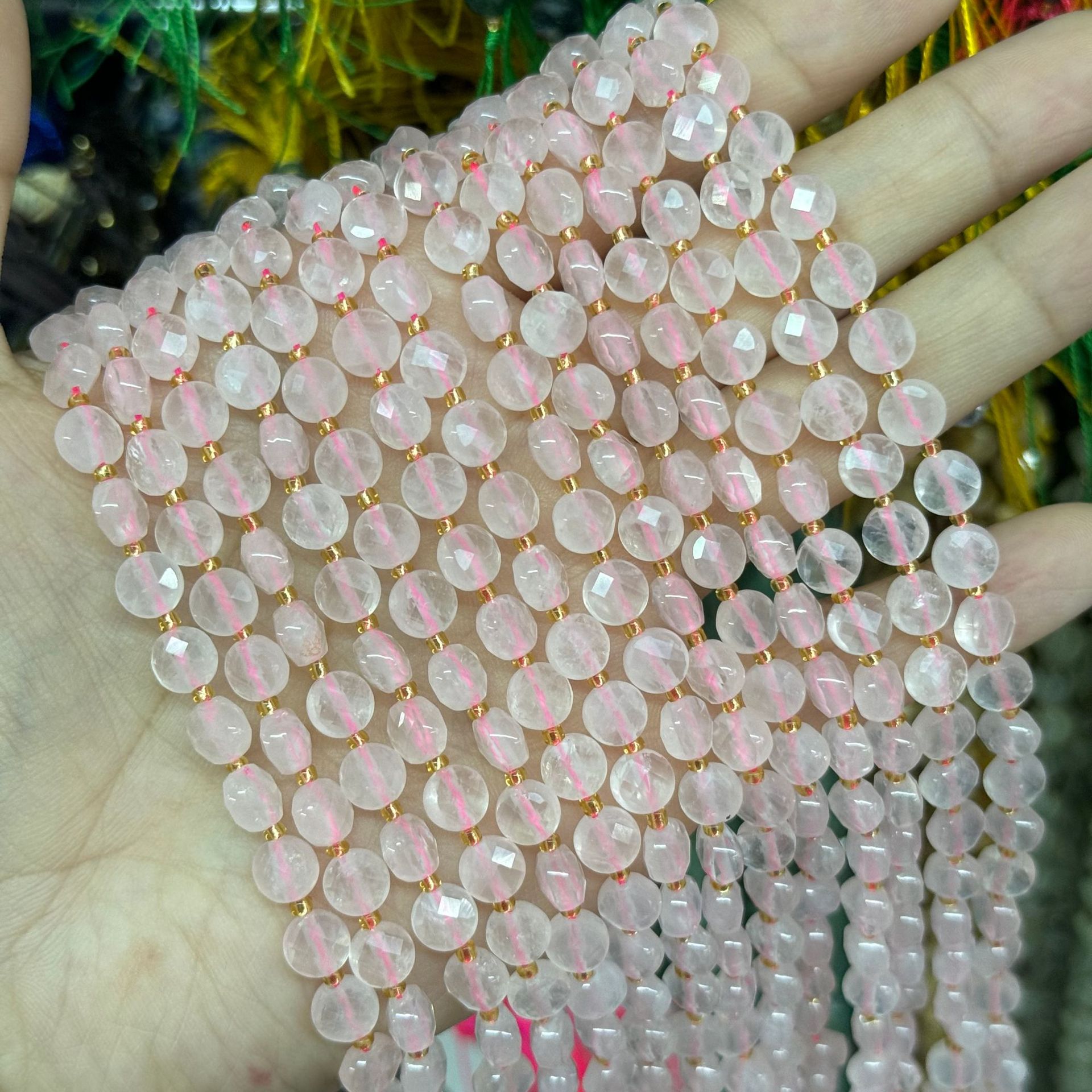 6.5*4mm Faced Pie Shaped Gemstone Beads Strand