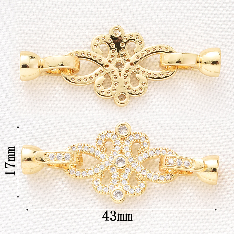 Gorgeous Colored Zircon Inlaid Buckle for Beading Jewelry